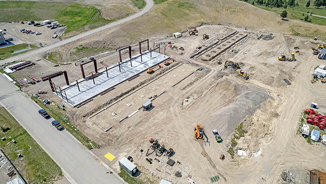 Aerial Angled Down Big Sky Mt Warehouse