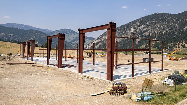 Steel Beams Going Up Big Sky Mt Warehouse