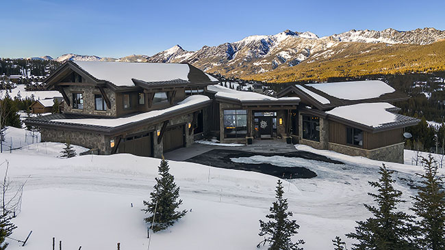 Aerial Driveway View Custom Home Moonlight Basin