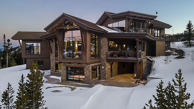 Aerial Full Home Angled View 2 Custom Home Moonlight Basin