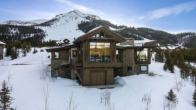 Aerial Full Home Angled View Custom Home Moonlight Basin