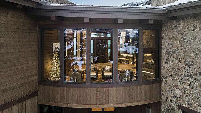 Aerial Upstairs Lounge Close Up Custom Home Moonlight Basin