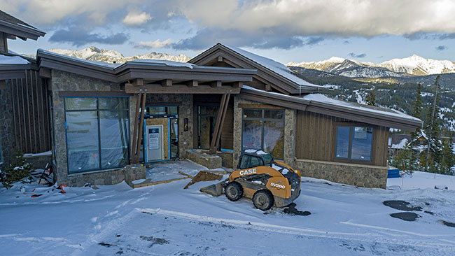 Front Door Custom Beams Custom Build Big Sky Mt